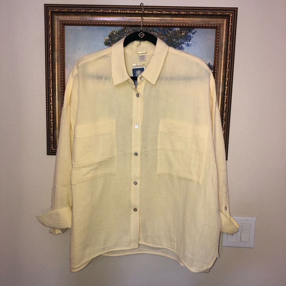 Magaschoni butter yellow Organic Cotton gauze  Top